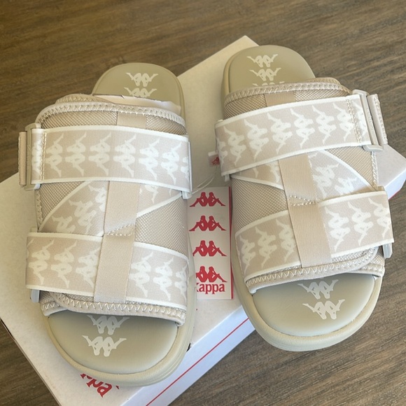 NIB KAPPA UNISEX 222 BANDA MITEL 1 CHUNKY SOLE SLIDES BEIGE OFFWHITE EU43 SIZE10 - Picture 6 of 13